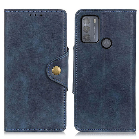 Custodia Portafoglio In Pelle Cover con Supporto N03P per Motorola Moto G50 Blu