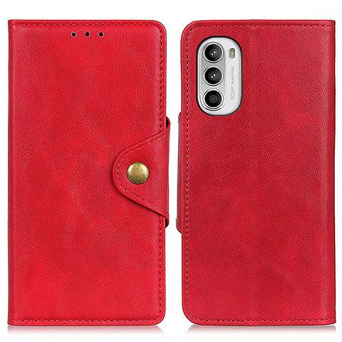 Custodia Portafoglio In Pelle Cover con Supporto N03P per Motorola MOTO G52 Rosso