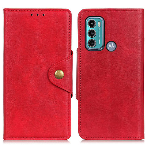 Custodia Portafoglio In Pelle Cover con Supporto N03P per Motorola Moto G60 Rosso