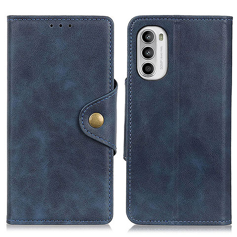 Custodia Portafoglio In Pelle Cover con Supporto N03P per Motorola Moto G71s 5G Blu