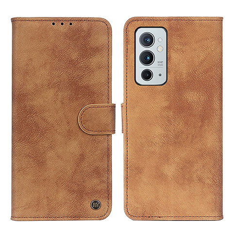 Custodia Portafoglio In Pelle Cover con Supporto N03P per OnePlus 9RT 5G Marrone