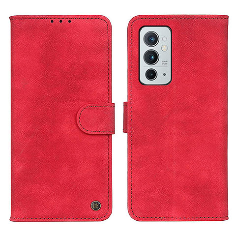 Custodia Portafoglio In Pelle Cover con Supporto N03P per OnePlus 9RT 5G Rosso