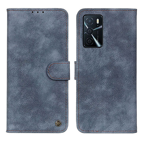 Custodia Portafoglio In Pelle Cover con Supporto N03P per Oppo A16 Blu