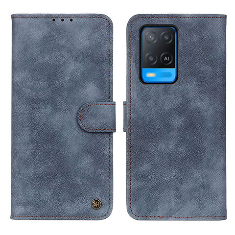 Custodia Portafoglio In Pelle Cover con Supporto N03P per Oppo A54 4G Blu