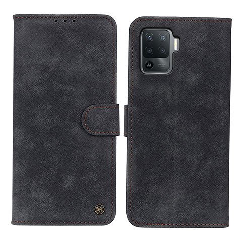 Custodia Portafoglio In Pelle Cover con Supporto N03P per Oppo A94 4G Nero