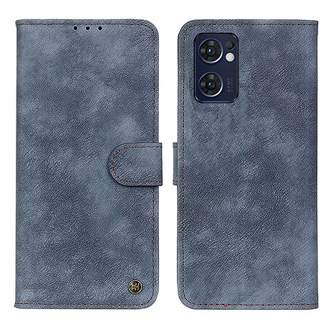 Custodia Portafoglio In Pelle Cover con Supporto N03P per Oppo Find X5 Lite 5G Blu