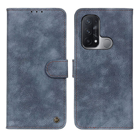 Custodia Portafoglio In Pelle Cover con Supporto N03P per Oppo Reno5 A Blu