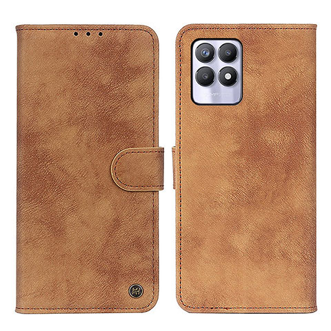 Custodia Portafoglio In Pelle Cover con Supporto N03P per Realme 8i Marrone