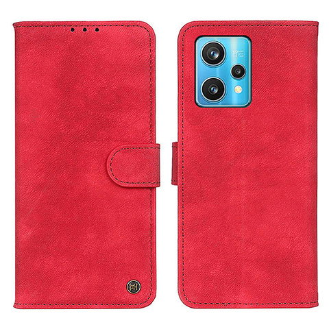 Custodia Portafoglio In Pelle Cover con Supporto N03P per Realme 9 4G Rosso