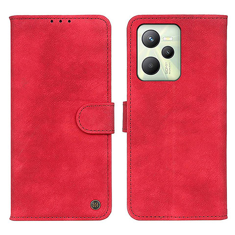 Custodia Portafoglio In Pelle Cover con Supporto N03P per Realme Narzo 50A Prime Rosso