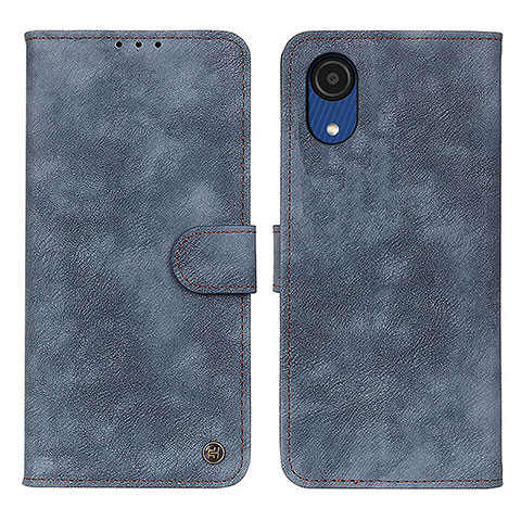 Custodia Portafoglio In Pelle Cover con Supporto N03P per Samsung Galaxy A03 Core Blu