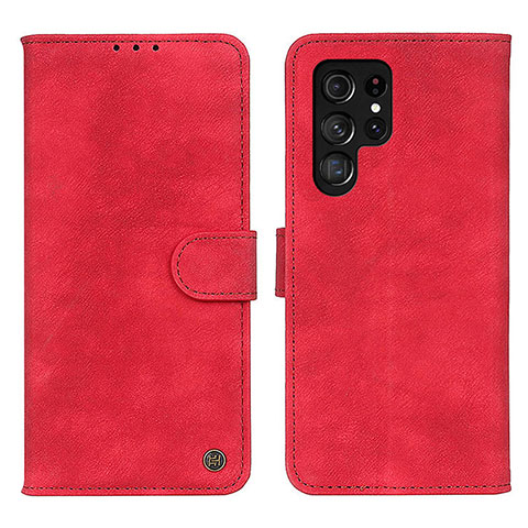 Custodia Portafoglio In Pelle Cover con Supporto N03P per Samsung Galaxy S21 Ultra 5G Rosso