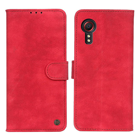 Custodia Portafoglio In Pelle Cover con Supporto N03P per Samsung Galaxy XCover 5 SM-G525F Rosso