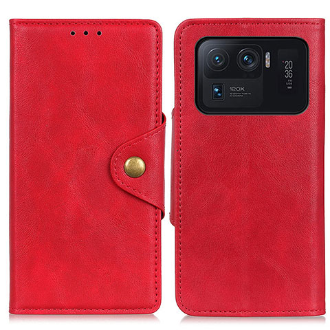 Custodia Portafoglio In Pelle Cover con Supporto N03P per Xiaomi Mi 11 Ultra 5G Rosso