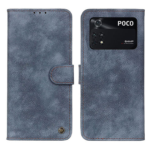 Custodia Portafoglio In Pelle Cover con Supporto N03P per Xiaomi Poco M4 Pro 4G Blu