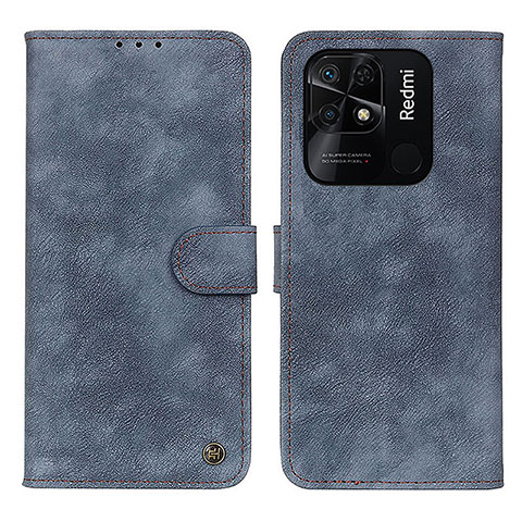 Custodia Portafoglio In Pelle Cover con Supporto N03P per Xiaomi Redmi 10 India Blu