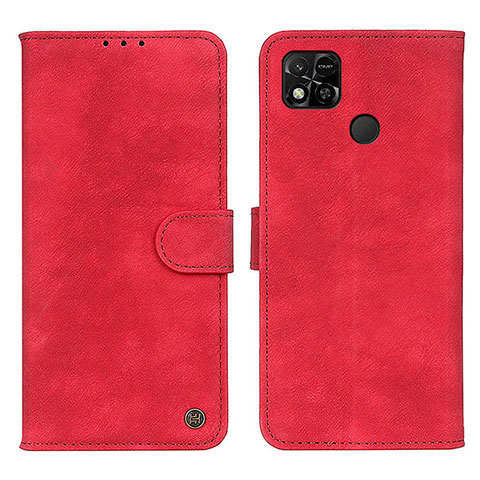 Custodia Portafoglio In Pelle Cover con Supporto N03P per Xiaomi Redmi 9 India Rosso