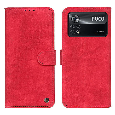 Custodia Portafoglio In Pelle Cover con Supporto N03P per Xiaomi Redmi Note 11E Pro 5G Rosso