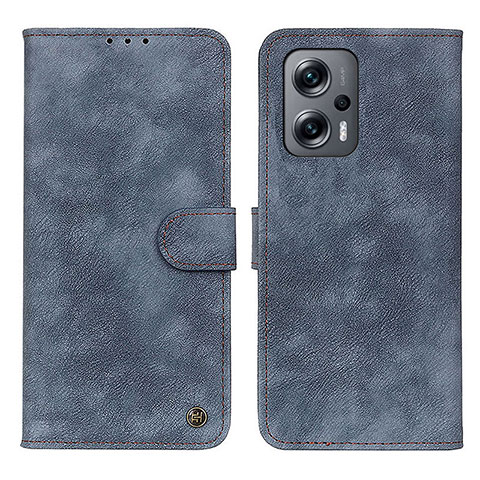 Custodia Portafoglio In Pelle Cover con Supporto N03P per Xiaomi Redmi Note 12T Pro 5G Blu