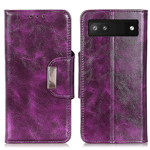 Custodia Portafoglio In Pelle Cover con Supporto N04P per Google Pixel 7a 5G Viola