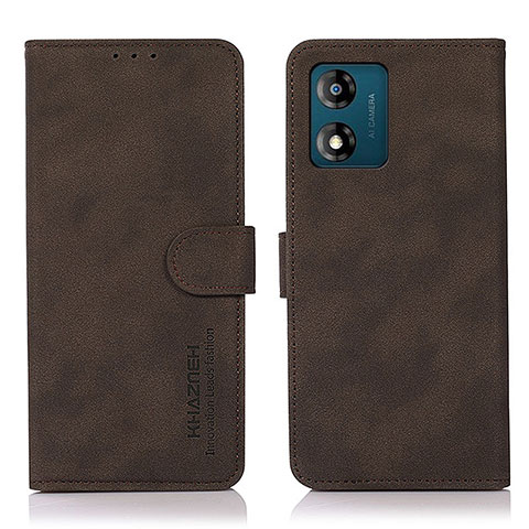 Custodia Portafoglio In Pelle Cover con Supporto N04P per Motorola Moto E13 Marrone