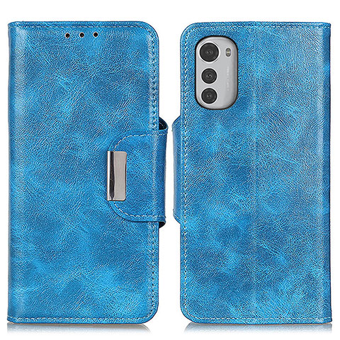 Custodia Portafoglio In Pelle Cover con Supporto N04P per Motorola Moto E32 Cielo Blu