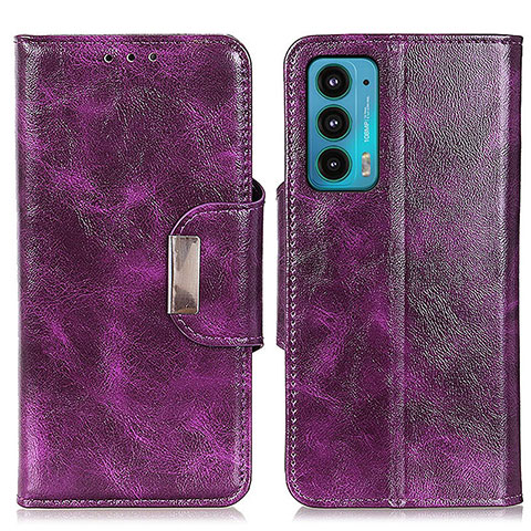 Custodia Portafoglio In Pelle Cover con Supporto N04P per Motorola Moto Edge 20 5G Viola