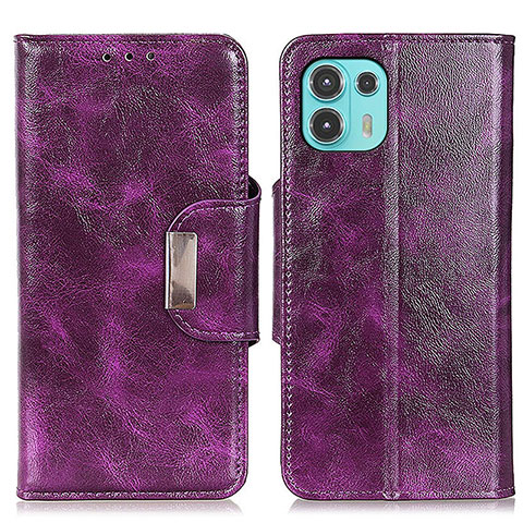 Custodia Portafoglio In Pelle Cover con Supporto N04P per Motorola Moto Edge 20 Lite 5G Viola