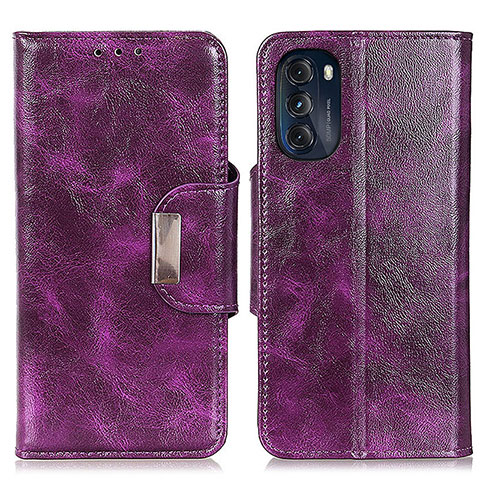 Custodia Portafoglio In Pelle Cover con Supporto N04P per Motorola Moto G 5G (2022) Viola