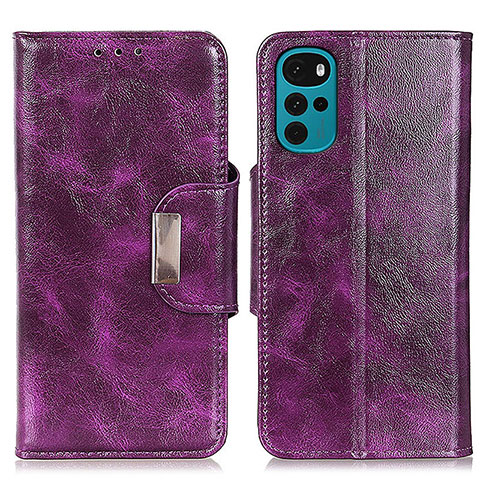 Custodia Portafoglio In Pelle Cover con Supporto N04P per Motorola Moto G22 Viola