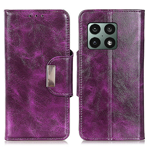 Custodia Portafoglio In Pelle Cover con Supporto N04P per OnePlus 10 Pro 5G Viola