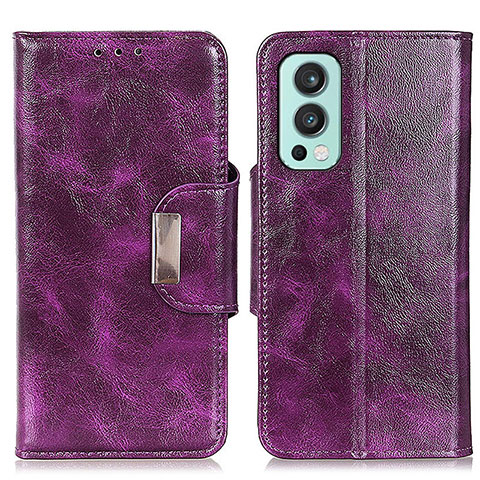 Custodia Portafoglio In Pelle Cover con Supporto N04P per OnePlus Nord 2 5G Viola