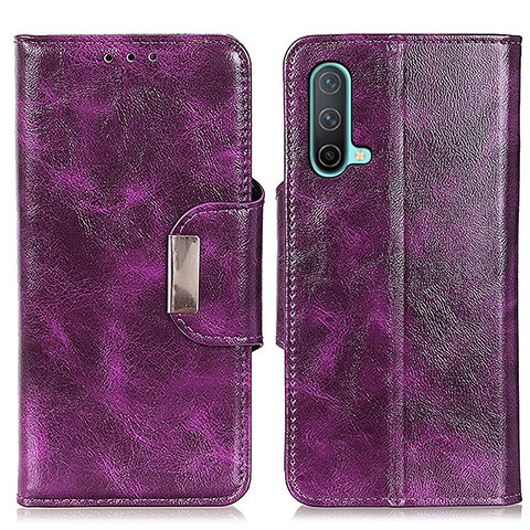 Custodia Portafoglio In Pelle Cover con Supporto N04P per OnePlus Nord CE 5G Viola