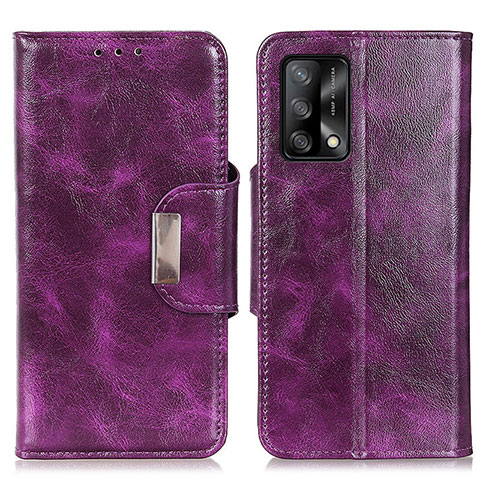 Custodia Portafoglio In Pelle Cover con Supporto N04P per Oppo F19s Viola