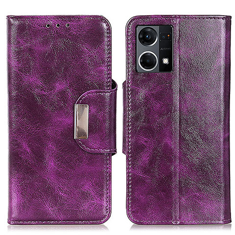 Custodia Portafoglio In Pelle Cover con Supporto N04P per Oppo F21s Pro 4G Viola