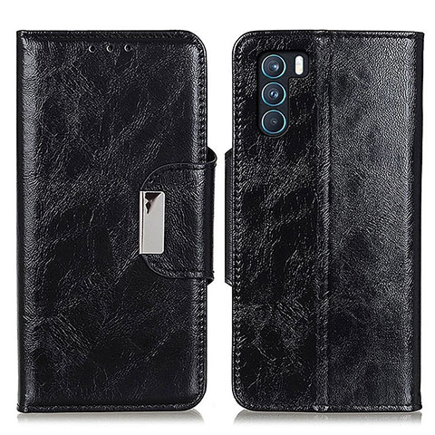 Custodia Portafoglio In Pelle Cover con Supporto N04P per Oppo K9 Pro 5G Nero