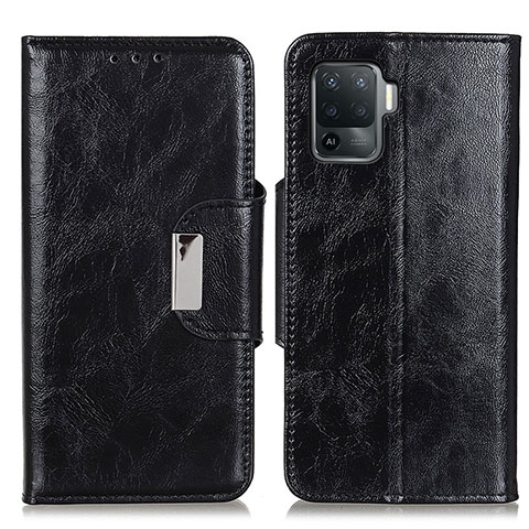 Custodia Portafoglio In Pelle Cover con Supporto N04P per Oppo Reno5 Lite Nero