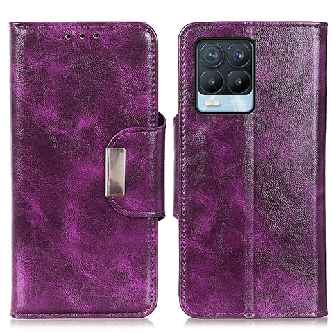 Custodia Portafoglio In Pelle Cover con Supporto N04P per Realme 8 Pro Viola