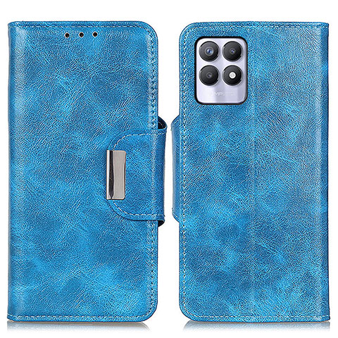 Custodia Portafoglio In Pelle Cover con Supporto N04P per Realme 8i Cielo Blu