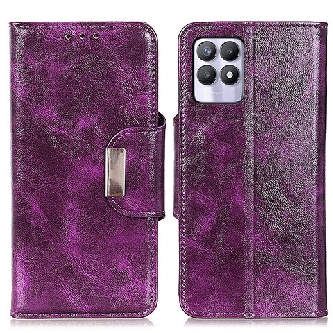 Custodia Portafoglio In Pelle Cover con Supporto N04P per Realme 8i Viola