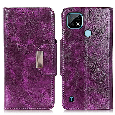 Custodia Portafoglio In Pelle Cover con Supporto N04P per Realme C21 Viola