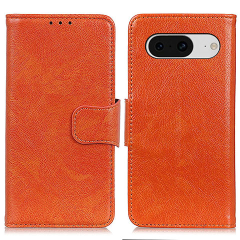 Custodia Portafoglio In Pelle Cover con Supporto N05P per Google Pixel 8 5G Arancione