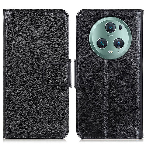 Custodia Portafoglio In Pelle Cover con Supporto N05P per Huawei Honor Magic5 Pro 5G Nero