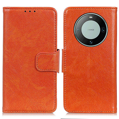 Custodia Portafoglio In Pelle Cover con Supporto N05P per Huawei Mate 60 Arancione