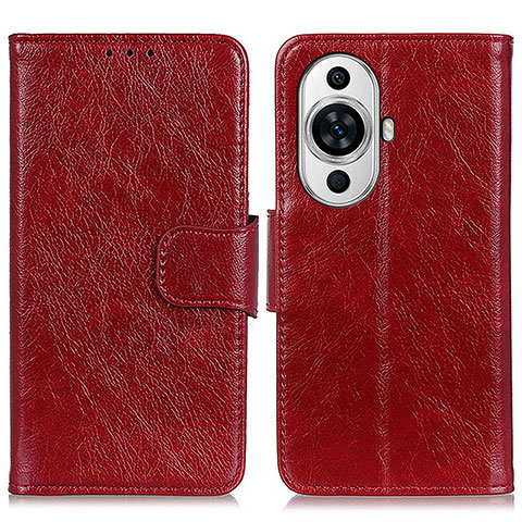 Custodia Portafoglio In Pelle Cover con Supporto N05P per Huawei Nova 11 Rosso