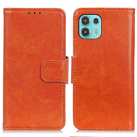 Custodia Portafoglio In Pelle Cover con Supporto N05P per Motorola Moto Edge 20 Lite 5G Arancione