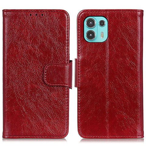 Custodia Portafoglio In Pelle Cover con Supporto N05P per Motorola Moto Edge 20 Lite 5G Rosso