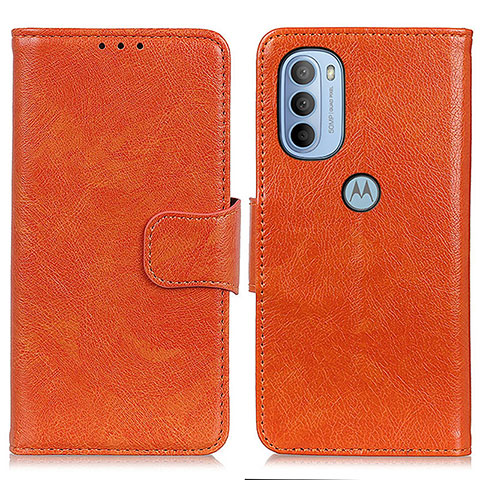 Custodia Portafoglio In Pelle Cover con Supporto N05P per Motorola Moto G41 Arancione