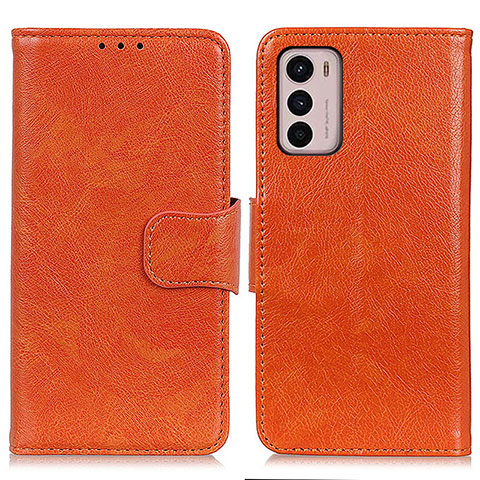 Custodia Portafoglio In Pelle Cover con Supporto N05P per Motorola Moto G42 Arancione