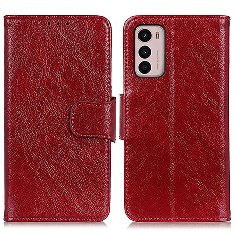 Custodia Portafoglio In Pelle Cover con Supporto N05P per Motorola Moto G42 Rosso